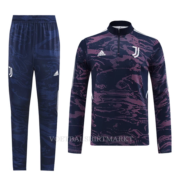 Juventus Royal Trainingssweaterset 2022-23 Kwartrits Blauwe