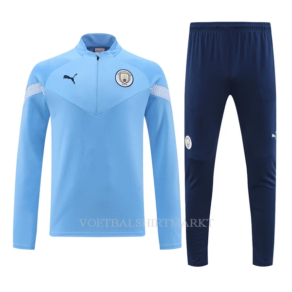 Manchester City Trainingssweaterset 2022-23 Kwartrits Blauwe