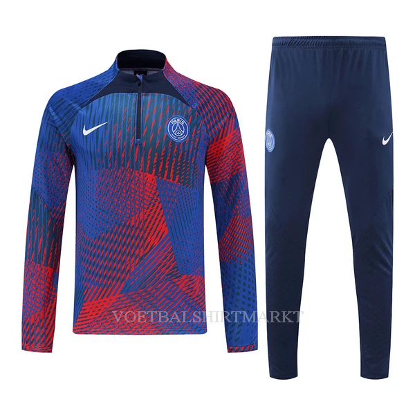 Paris Saint-Germain Trainingssweaterset 2022-23 Kwartrits Blauw-Rode