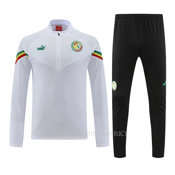 Senegal Trainingssweaterset 2022-23 Kwartrits Witte