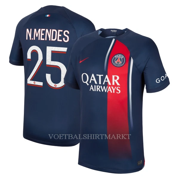 Paris Saint-Germain N.Mendes 25 Shirt Heren Thuis 2023/24