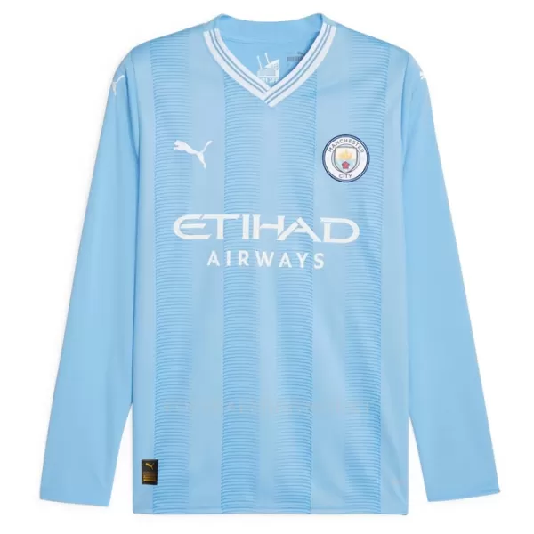 Manchester City Champions of Europe Shirt Heren Thuis 2023/24 Lange Mouw