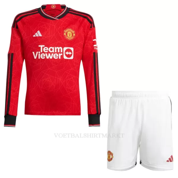 Manchester United Tenue Kind Thuis 2023/24 Lange Mouw