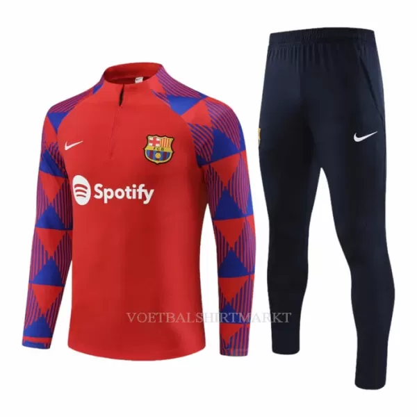 FC Barcelona Trainings Sweatshirt Pak 2023/24 Kwartrits Rode