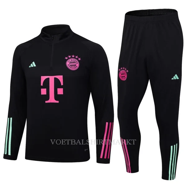 FC Bayern München Trainings Sweatshirt Pak 2023/24 Kwartrits Zwarte