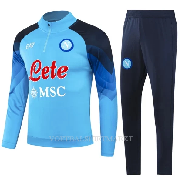 SSC Napoli Trainings Sweatshirt Pak 2023/24 Kwartrits Blauwe