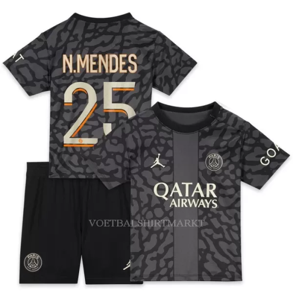 Paris Saint-Germain N.Mendes 25 Tenue Kind Derde 2023/24