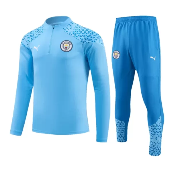 Manchester City Trainingssweaterset Heren 2023/24 Kwartrits Blauwe