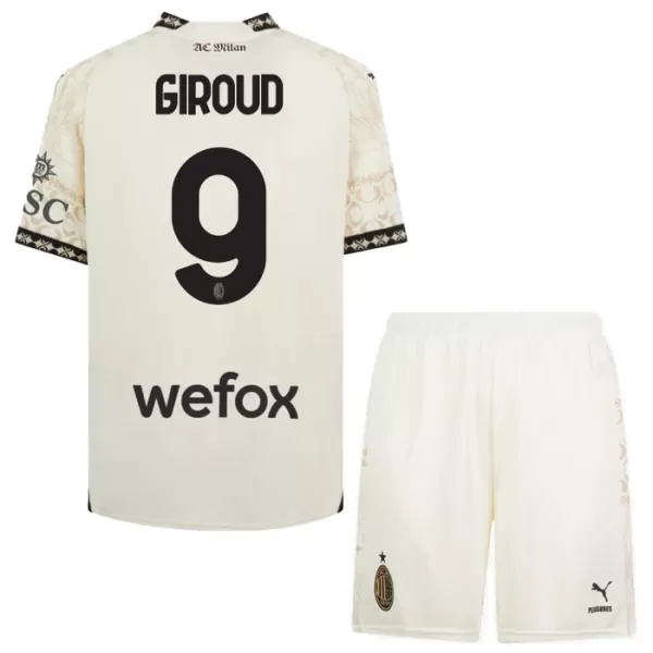 AC Milan Olivier Giroud 9 Tenue Kind Vierde 2023/24 Witte