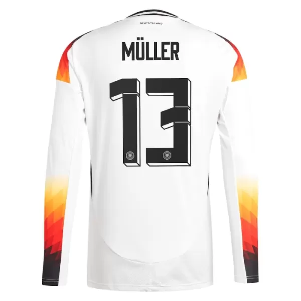 Duitsland Müller 13 Shirt Heren Thuis EK 2024 Lange Mouw