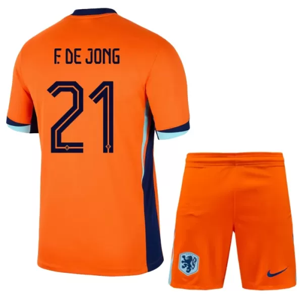 Nederland Frenkie de Jong 21 Tenue Kind Thuis EK 2024