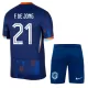 Nederland Frenkie de Jong 21 Tenue Kind Uit EK 2024