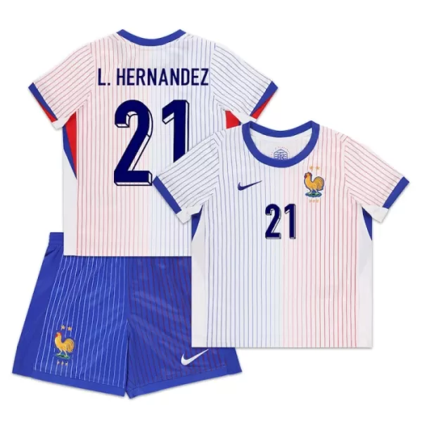 Frankrijk L. Hernandez 21 Tenue Kind Uit EK 2024