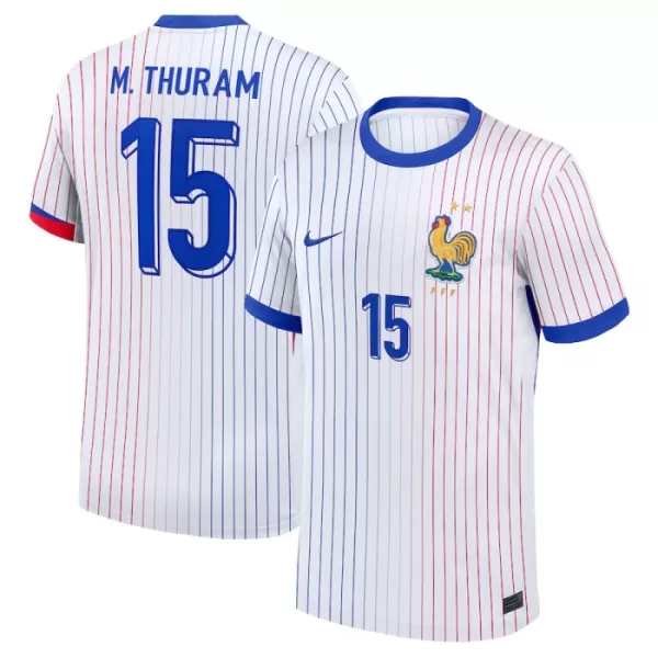 Frankrijk M. Thuram 15 Shirt Heren Uit EK 2024