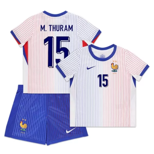 Frankrijk M. Thuram 15 Tenue Kind Uit EK 2024