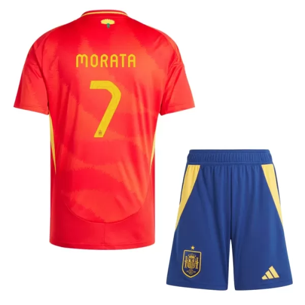 Spanje Alvaro Morata 7 Tenue Kind Thuis EK 2024