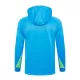 Brazilië Hoodie Trainingssweaterset Heren 2024/25 Kwartrits Blauwe