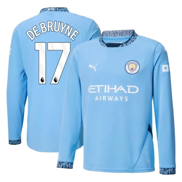 Manchester City De Bruyne 17 Shirt Heren Thuis 2024/25 Lange Mouw