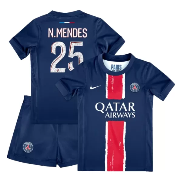 Paris Saint-Germain Nuno Mendes 25 Tenue Kind Thuis 2024/25