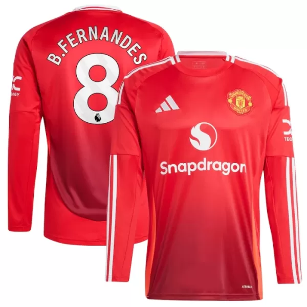 Manchester United Bruno Fernandes 8 Shirt Heren Thuis 2024/25 Lange Mouw