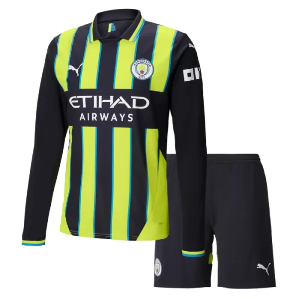 Manchester City Tenue Kind Uit 2024/25 Lange Mouw