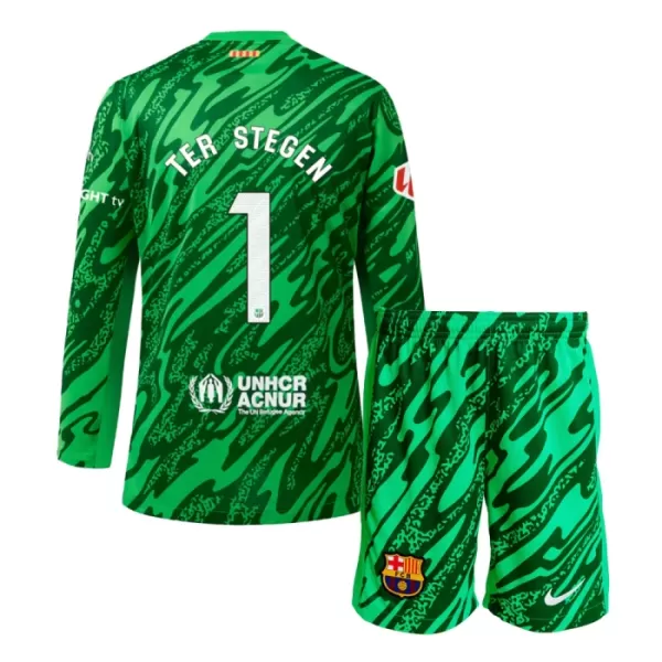 FC Barcelona Ter Stegen 1 Keeper Tenue Kind Thuis 2024/25 Lange Mouw