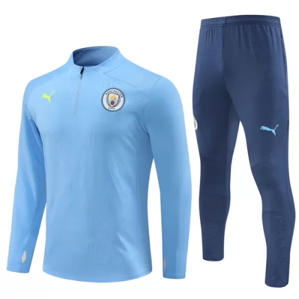 Manchester City Trainingssweaterset Heren 2024/25 Kwartrits Blauwe