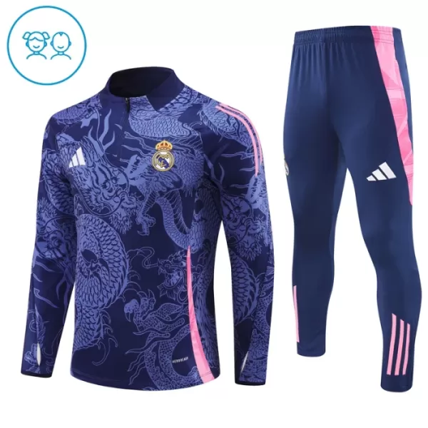 Real Madrid Dragon Trainingssweaterset Kind 2024/25 Kwartrits Grijze