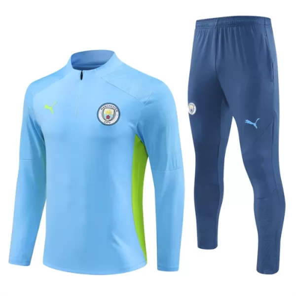 Manchester City Trainingssweaterset Heren 2024/25 Kwartrits Blauwe