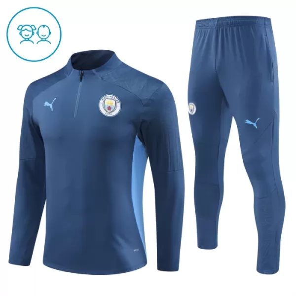 Manchester City Trainingssweaterset Kind 2024/25 Kwartrits Grijze