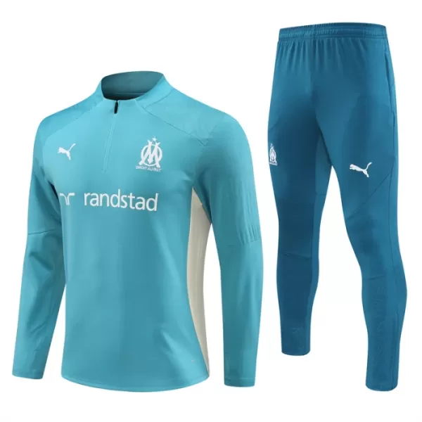 Olympique Marseille Teal Version Trainingssweaterset Heren 2024/25 Kwartrits